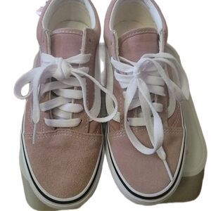 Vans Kids Pink Lace-Up Canvas & Suede Sneakers